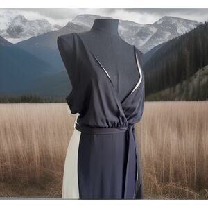 Express High Low Black White Colorblock Dress | Mod | Minimalist | Vegas